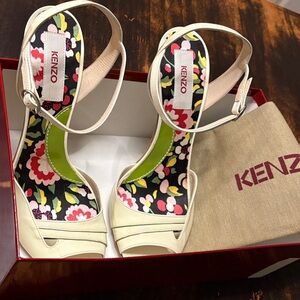 Kenzo Cream and Floral Women's Heels
